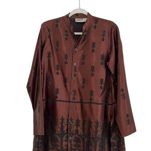 Chico's Design Top long sleeve button down Blouse Size 1